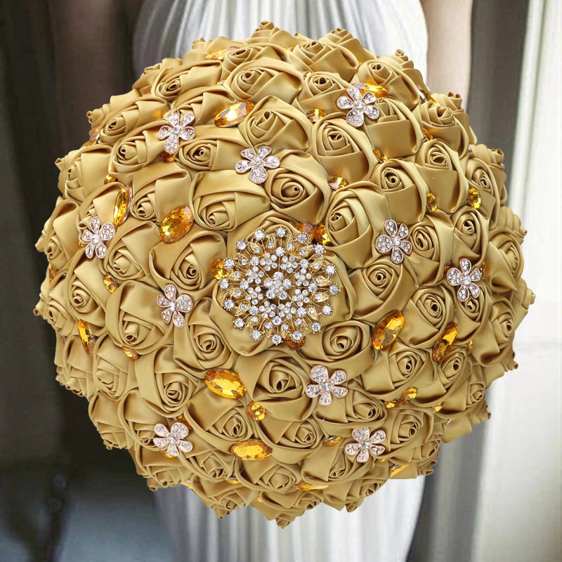 Gold Elegant Bridal Wedding Bouquet