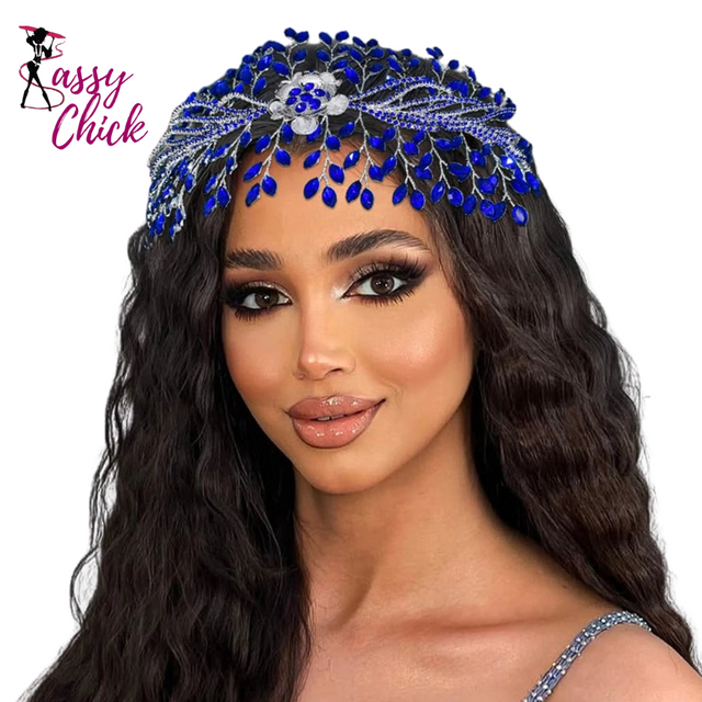 Elegant Rhinestone Bridal Headband Sassy Chick Logo