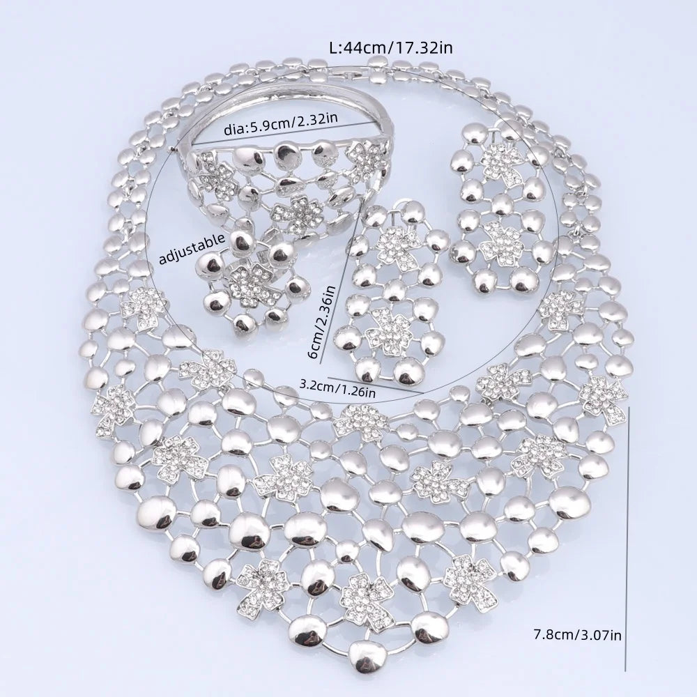 Size of Elegant Silver Plated Jewelry Sets