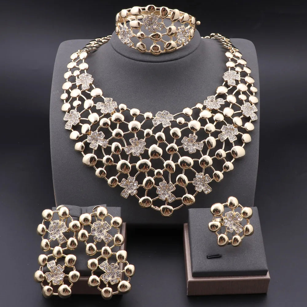 Gold Elegant Silver Plated Jewelry Sets