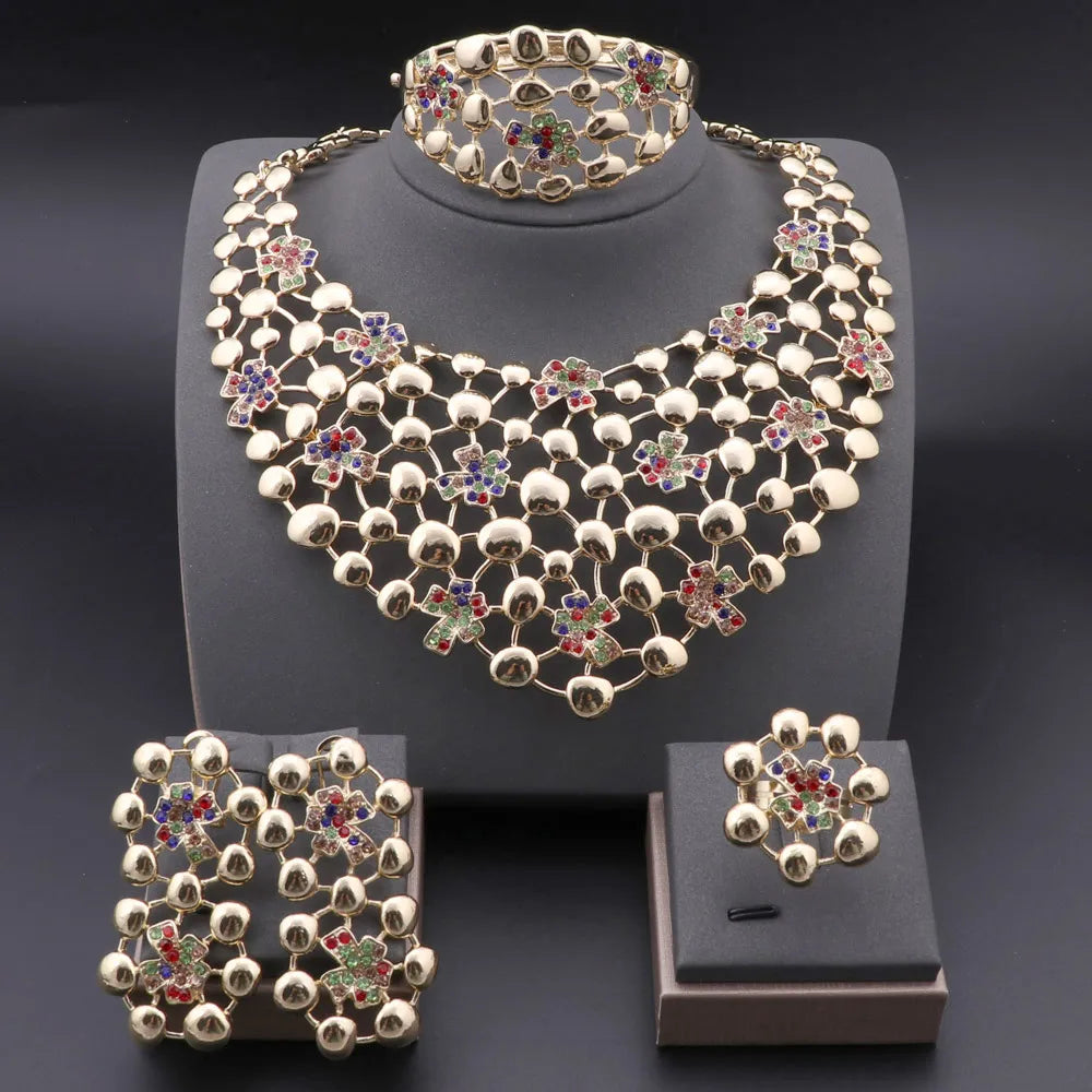 Multi color Elegant Silver Plated Jewelry Sets