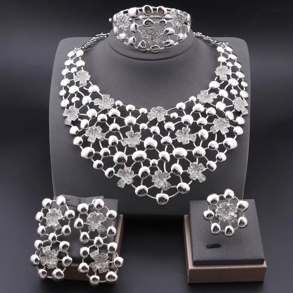 Silver Elegant Silver Plated Jewelry Sets