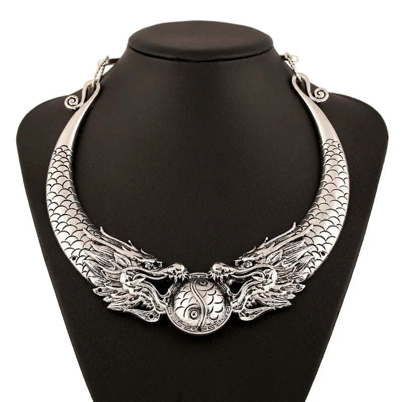 Ethnic Collar Silver Laser Jewelry