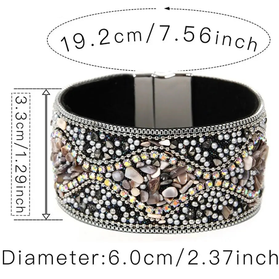 Size of Ethnic Style Bohemian Rhinestone Acrylic Beads Bracelet