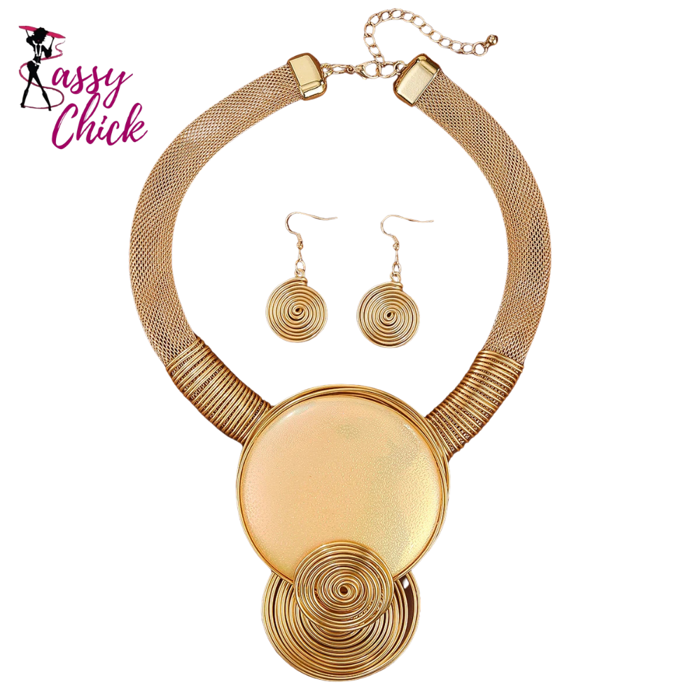 Exaggerate Aluminum Circle Jewelry Sets Sassy Chick Logo