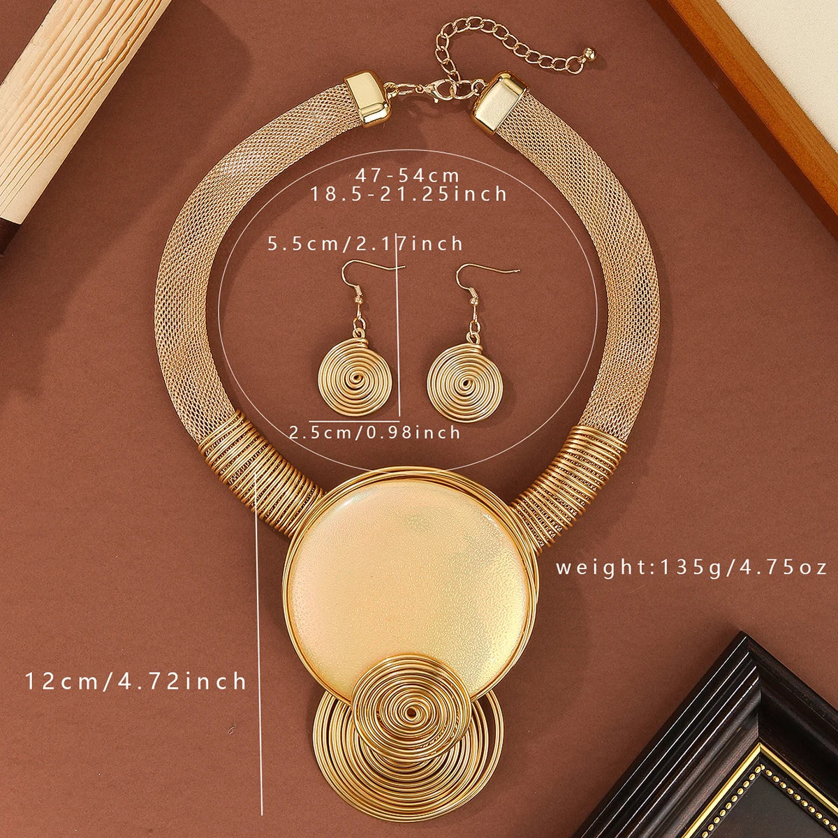 size of Exaggerate Aluminum Circle Jewelry Sets