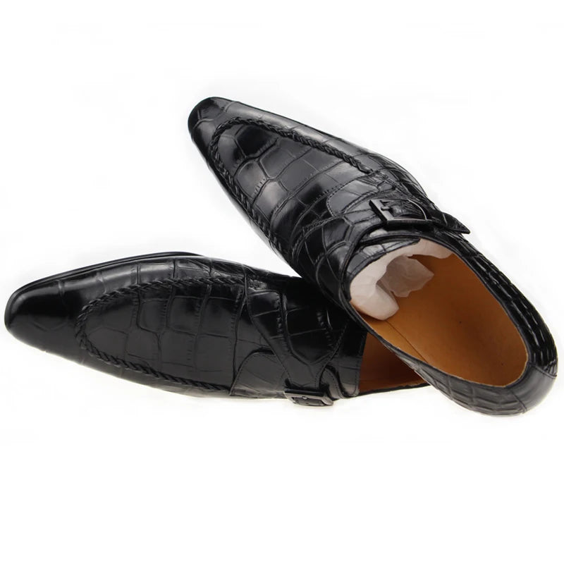 Black Exquisite Genuine Leather Men Shoes