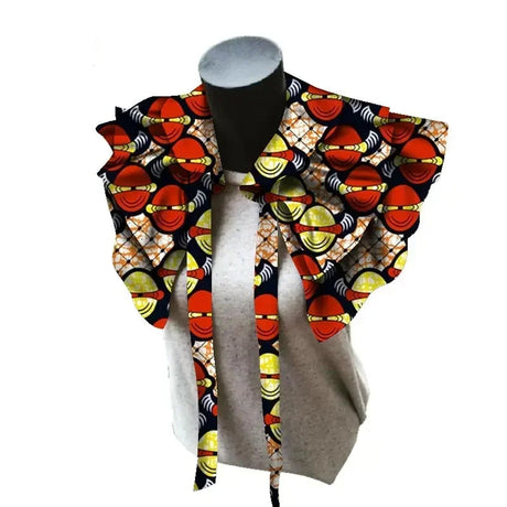 Fabric Necklaces Print Ankara red yellow