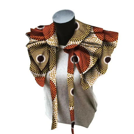 Fabric Necklaces Print Ankara orange yellow