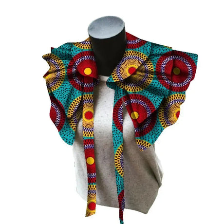 Fabric Necklaces Print Ankara blue yellow red