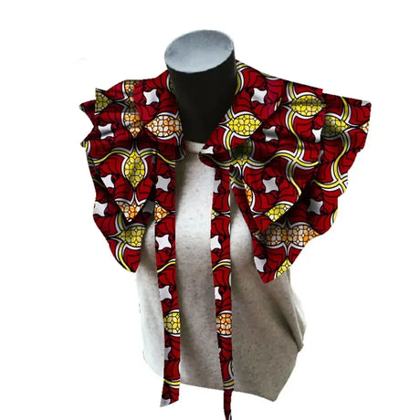 Fabric Necklaces Print Ankara red yellow
