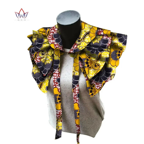 Fabric Necklaces Print Ankara yellow grey