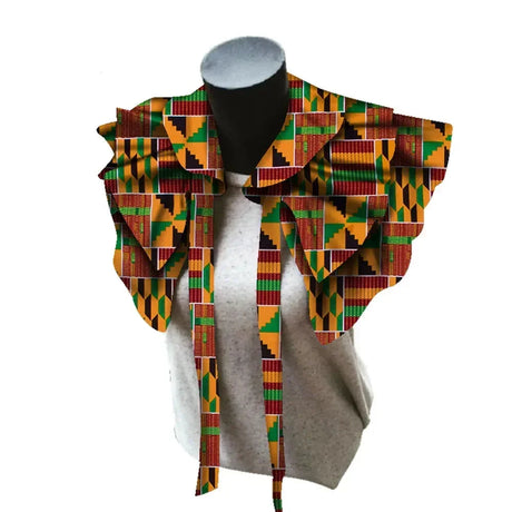 Fabric Necklaces Print Ankara orange green