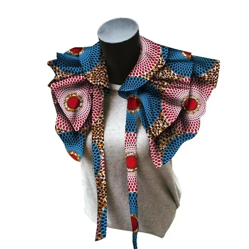 Fabric Necklaces Print Ankara Blue Pink