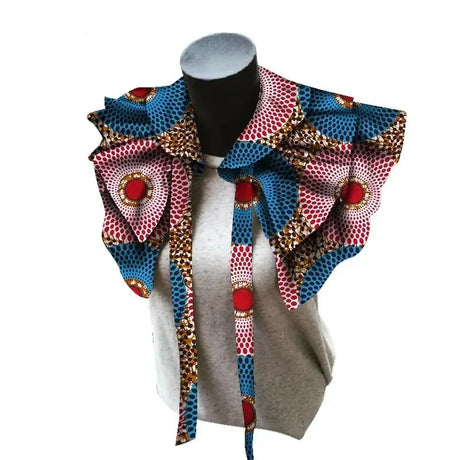 Fabric Necklaces Print Ankara Blue Pink