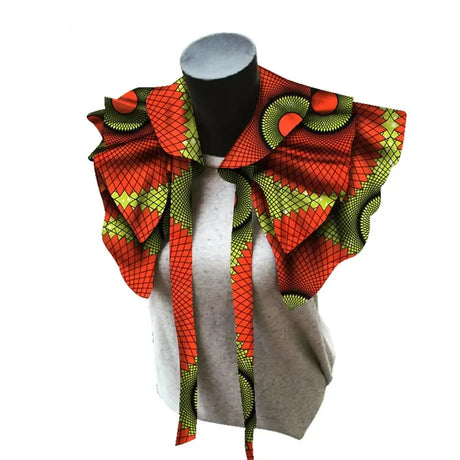 Fabric Necklaces Print Ankara red yellow