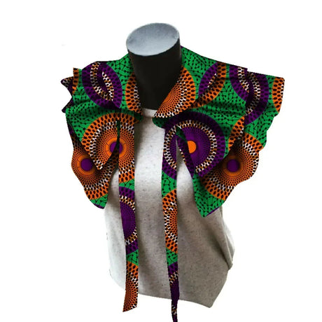 Fabric Necklaces Print Ankara green purple orange