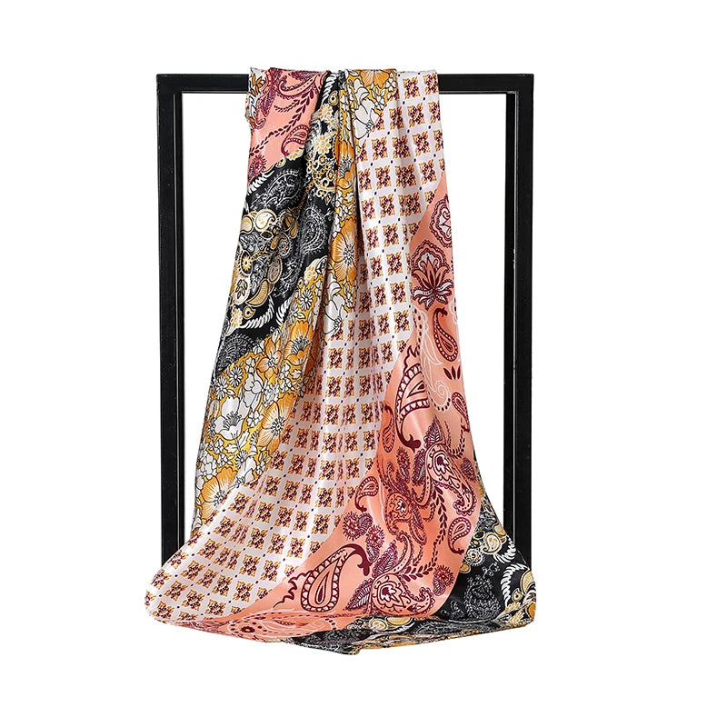 Fashion Beach Square Silk Scarves Shawls
