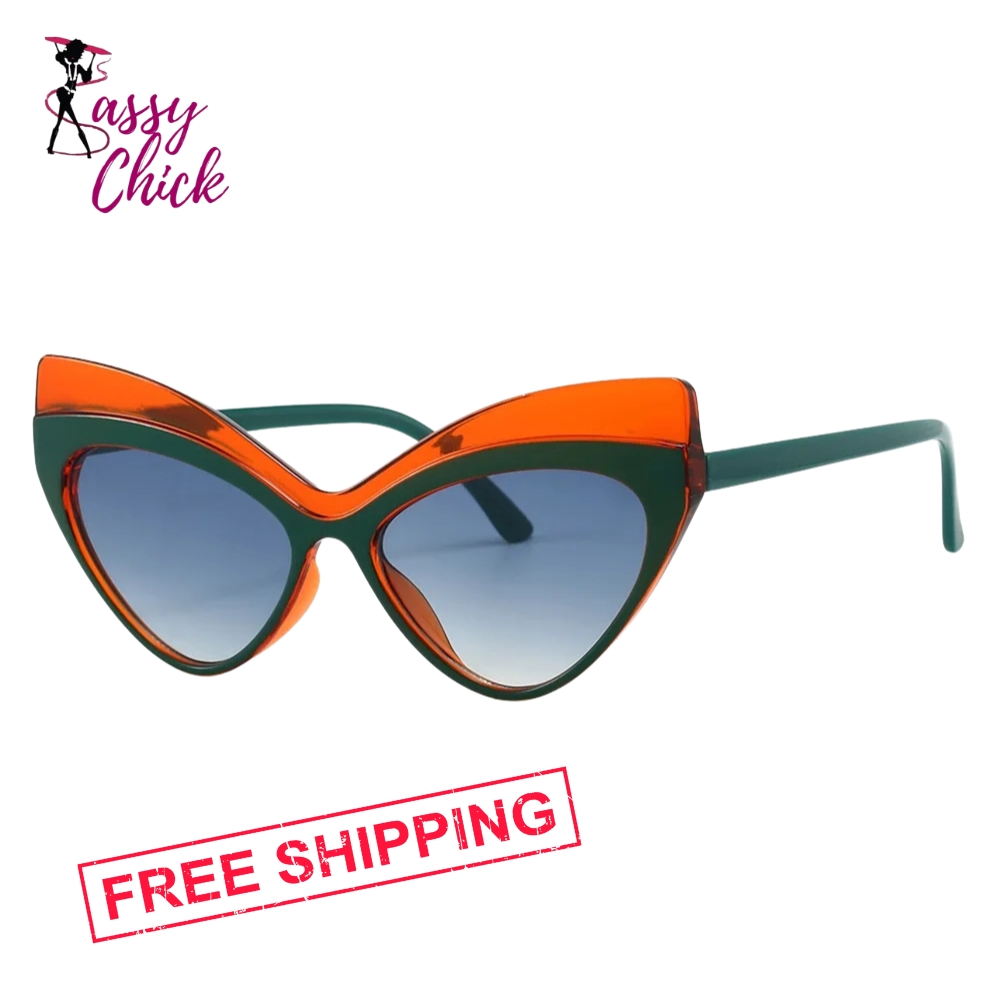 Fashion Cat Eye Sunglasses Vintage Shades Sassy Chick Logo