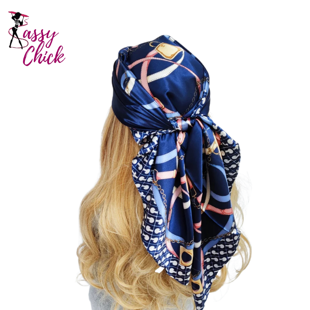 Fashion Designer Foulard Silk Scarves Luxury Hijab Bandana Sassy Chick Logo