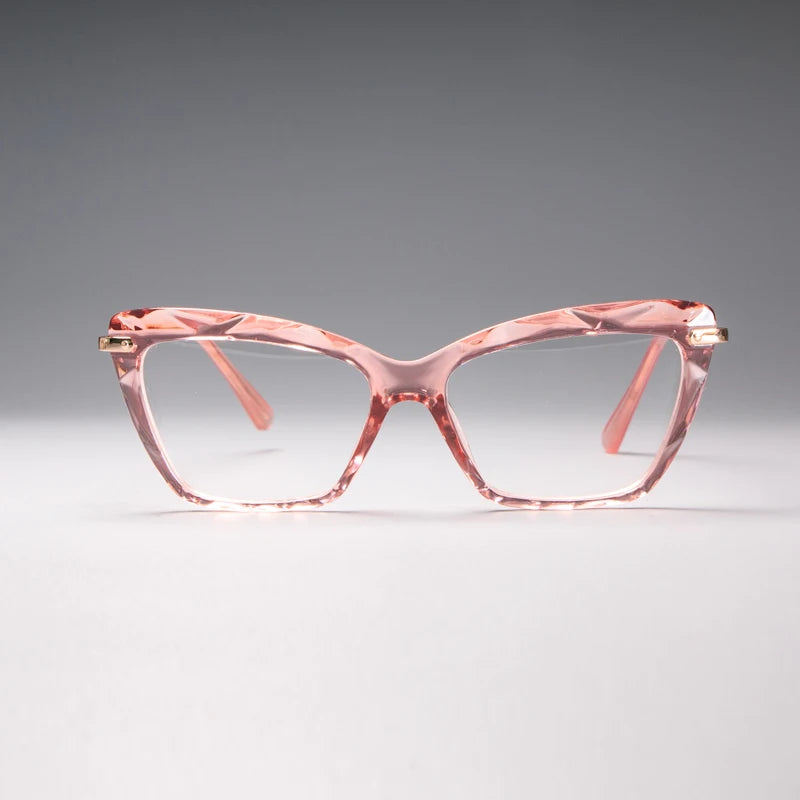 Pink Fashion Diamond Style Frame Square Glasses