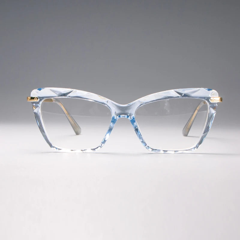 Transparent White Fashion Diamond Style Frame Square Glasses