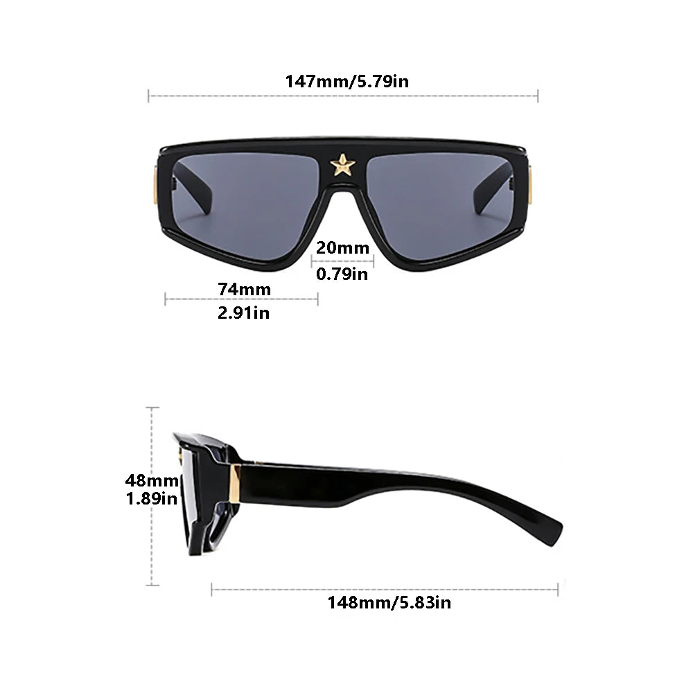 Size of Fashion Gradient Punk Designer Sunglasses