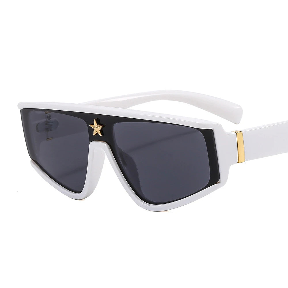 White Fashion Gradient Punk Designer Sunglasses
