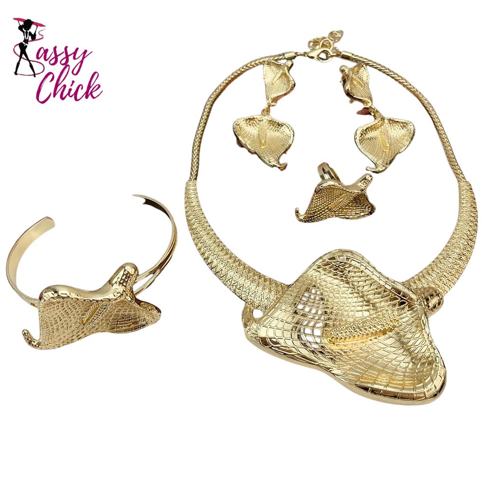 Fashion Italian Gold Plated Jewelry Set Sassy Chick Logo