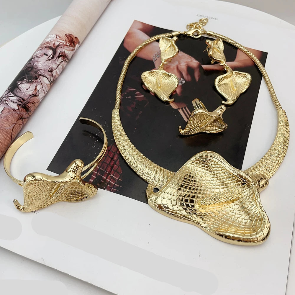 Italian gold plated jewelry set