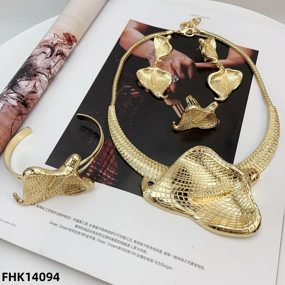 Italian gold plated jewelry set