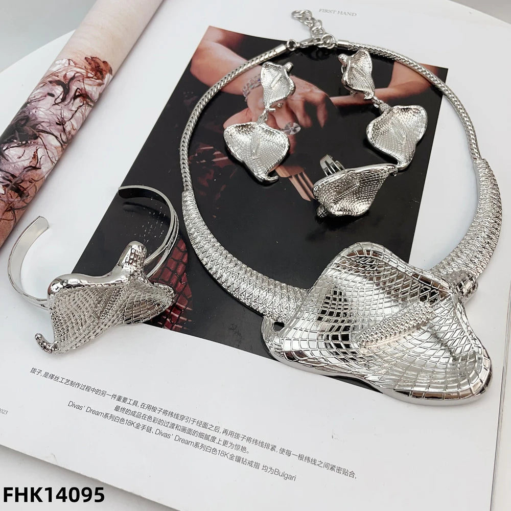 silver plated jewelry set