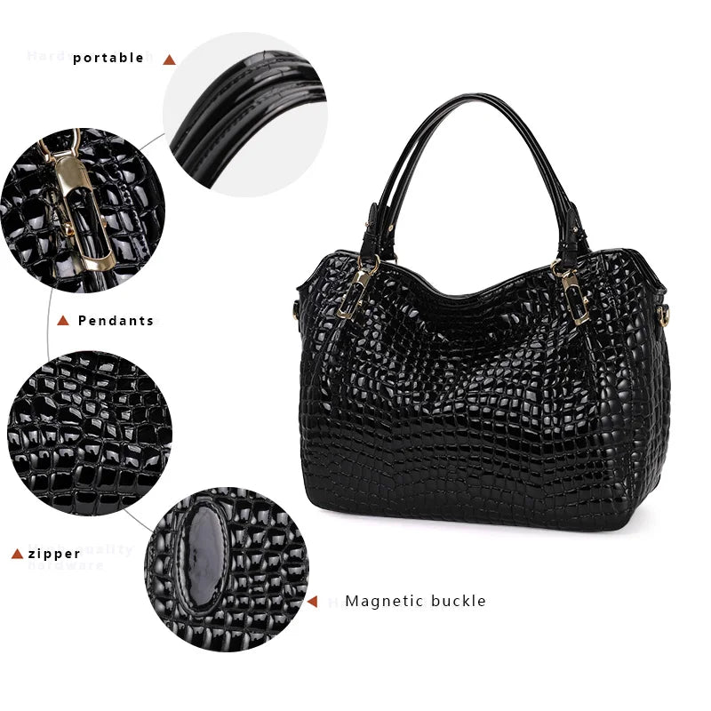 parts of Fashion Light Cowhide Black Handbag
