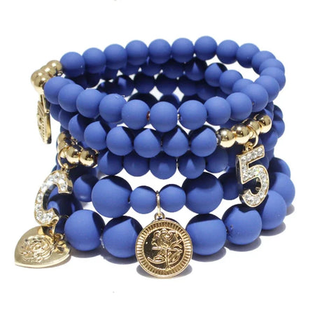 Blue Fashion Natural Stone Stretch Beaded Bracelet