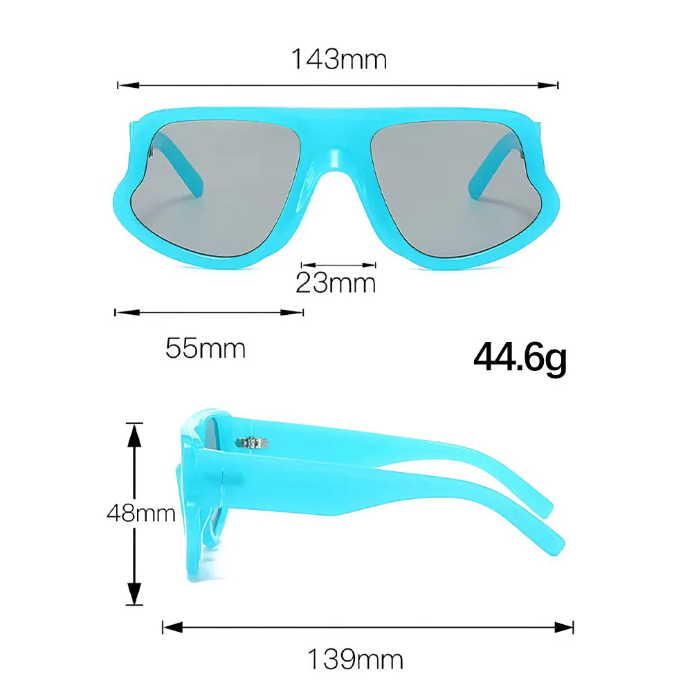 size of Fashion Rectangle Women Sunglasses