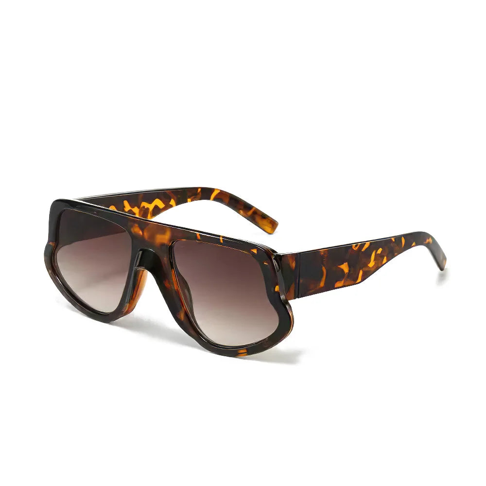 leopard Fashion Rectangle Women Sunglasses