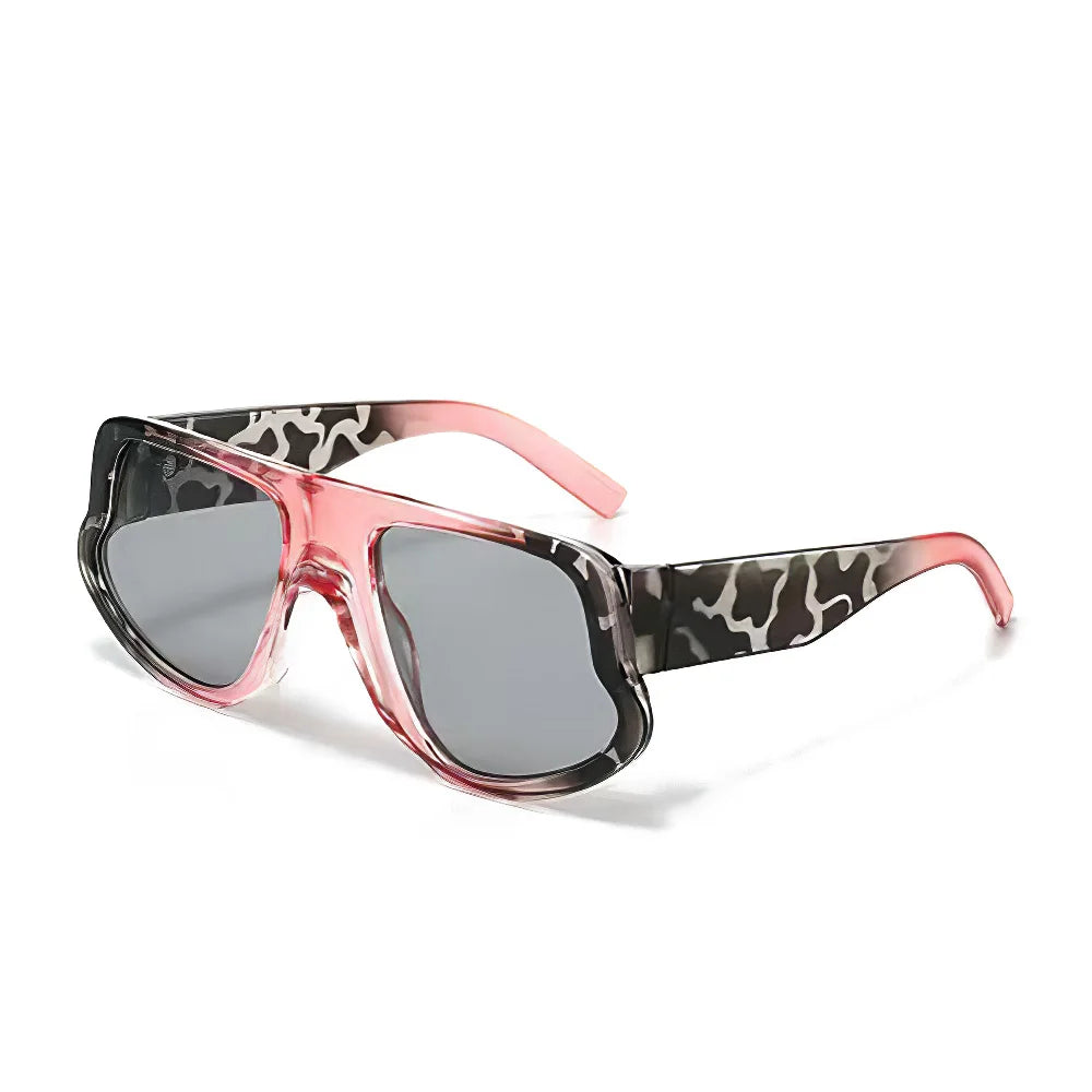 leopard pink Fashion Rectangle Women Sunglasses