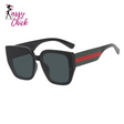 Fashion Retro Polygonal Splicing Color Sunglasses Sassy Chick Logo