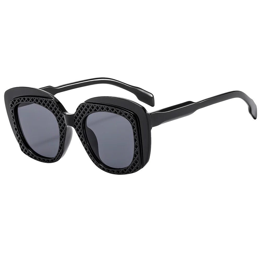 Black Fashion Splicing Color Punk Women Sunglasses