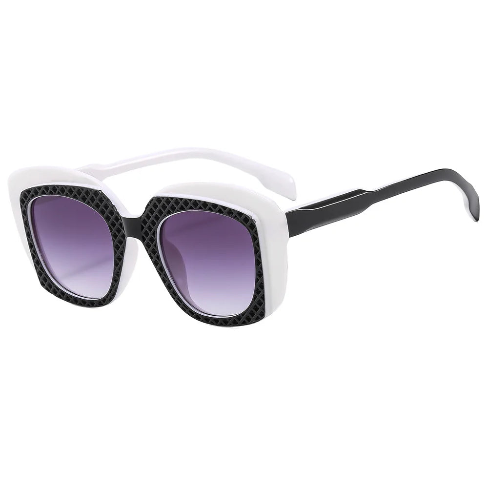 White Black Fashion Splicing Color Punk Women Sunglasses