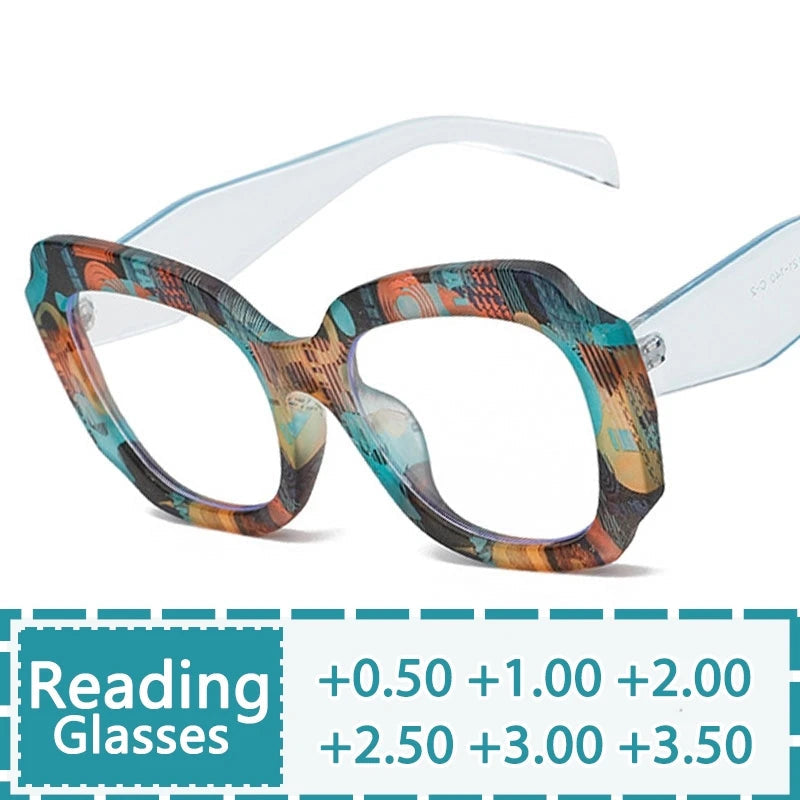 Fashion Square Retro Colorful Women Reading Glasses