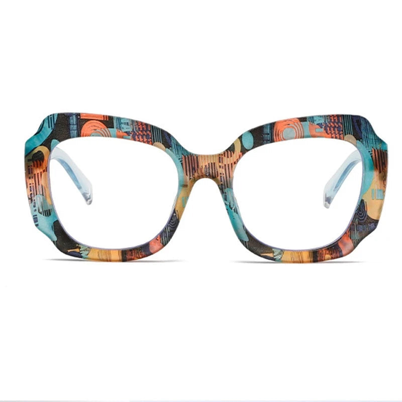 Fashion Square Retro Colorful Women Reading Glasses