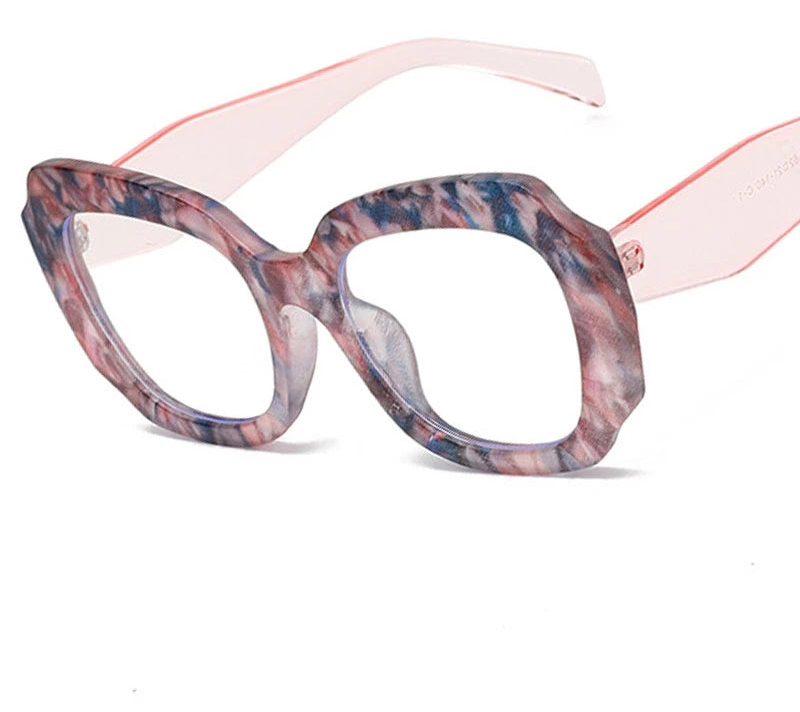 Pink Fashion Square Retro Colorful Women Reading Glasses