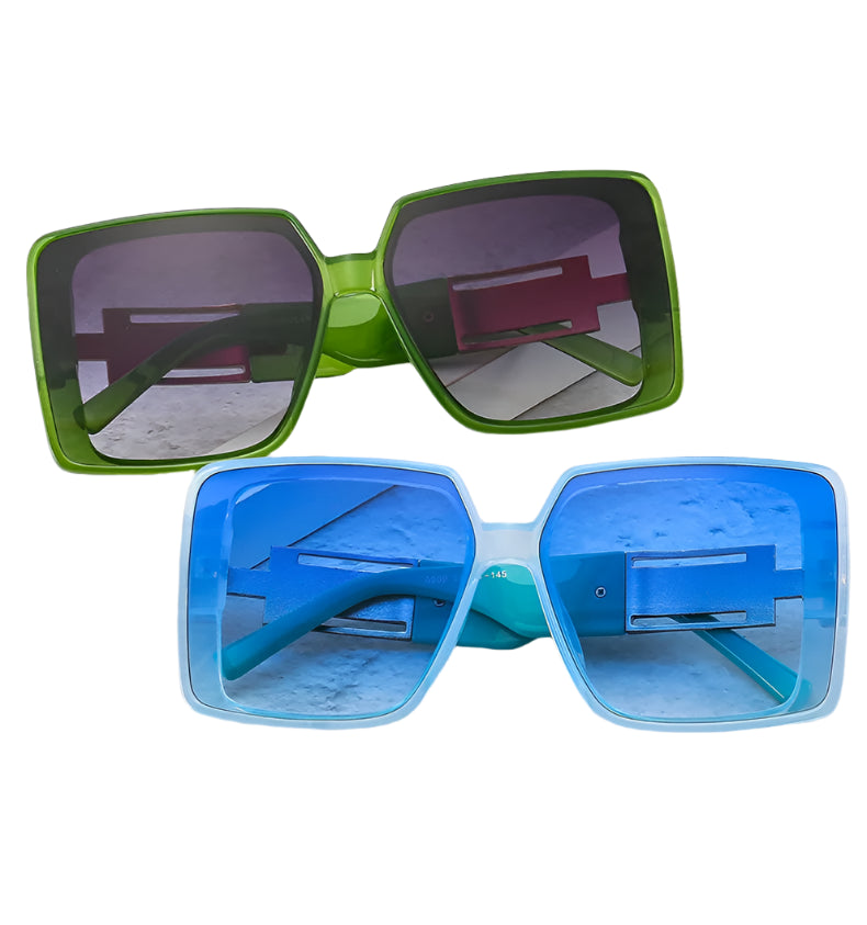 green blue Fashion Square Sunglasses