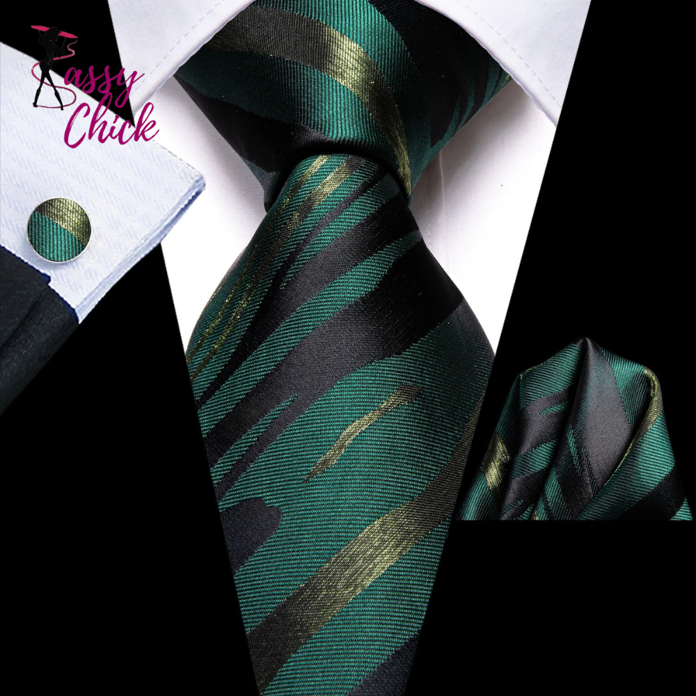 Fashion Striped Wedding Party Necktie Set Sassy Chick Logo