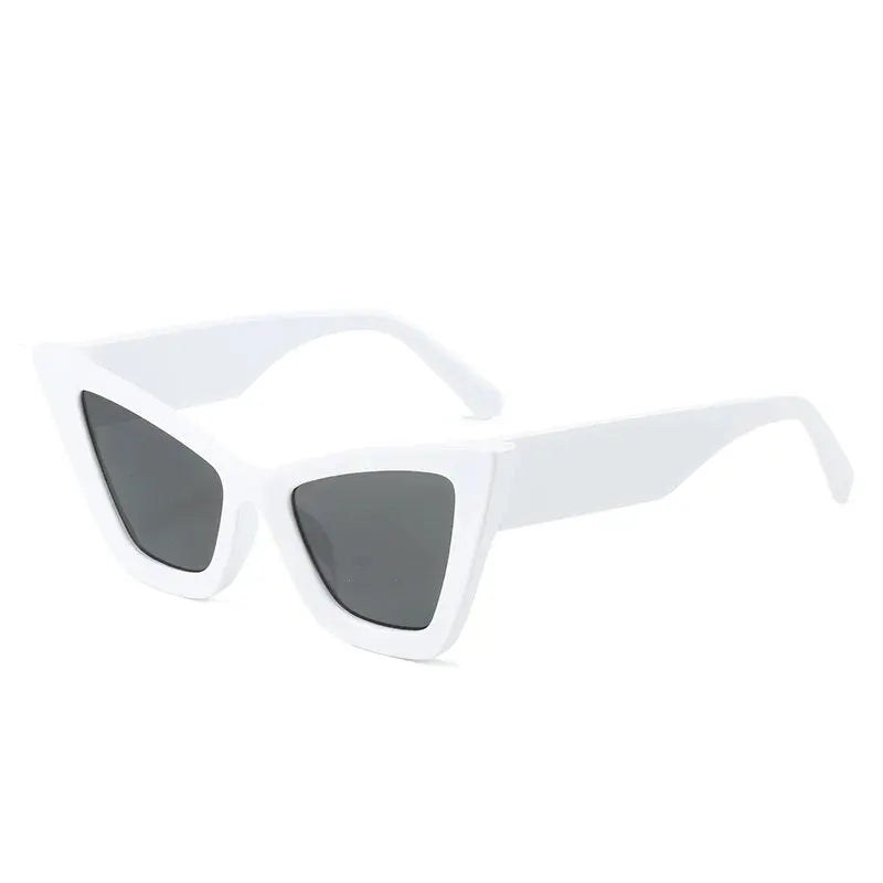 White Fashion Triangle Frame Cat-eye Sunglasses
