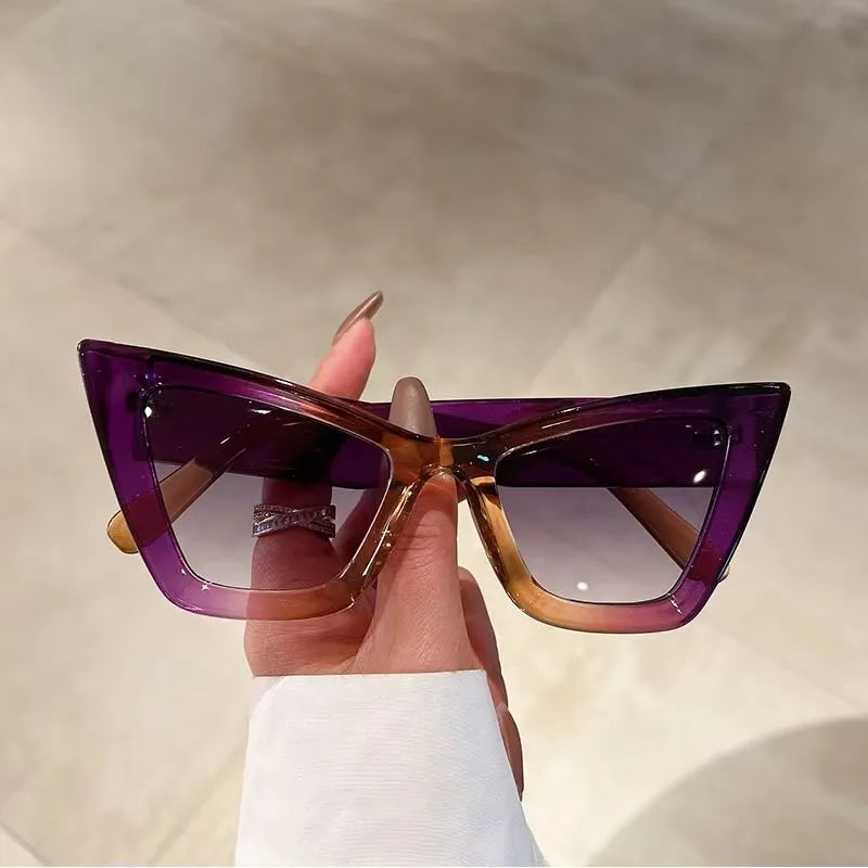 Purple Fashion Triangle Frame Cat-eye Sunglasses