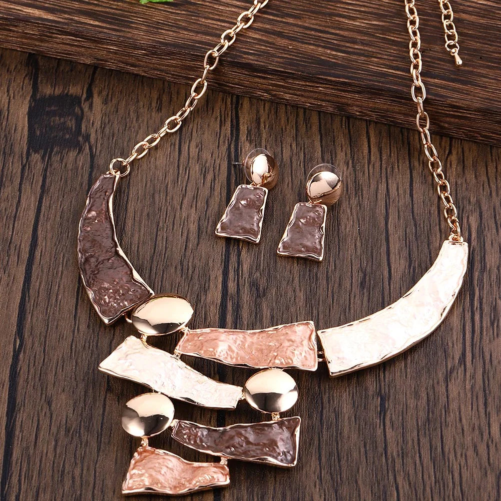 Brown Fashion Zinc Alloy Geometric Jewelry Set