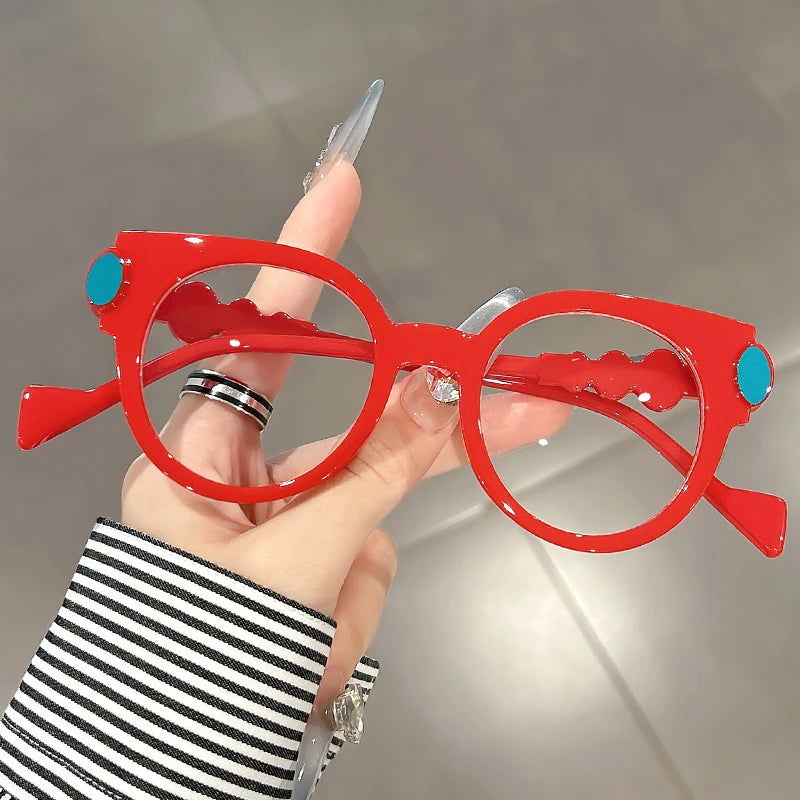 Red retro anti blue light glasses