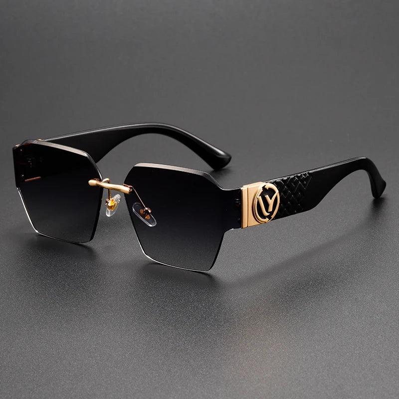 Black Fashionable Various Styles Versatile Metal Sunglasses